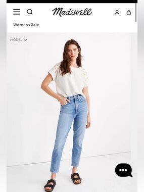 Madewell Mom Jean Classic Light Blue High-Waist Denim Jeans